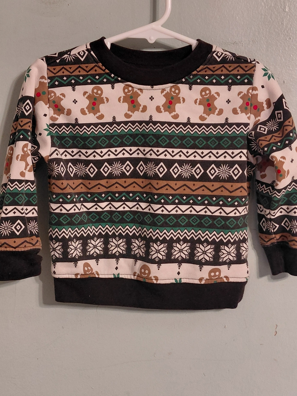 Holiday Time Toddler Gingerbread Print Shirt - Brown, Black, White